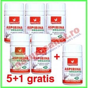 PROMOTIE Aspirina Organica 80 capsule 5+1 gratis - Herbagetica