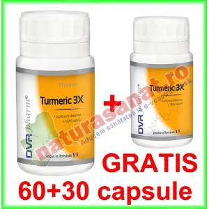 Turmeric 3X PROMOTIE 60+30 capsule GRATIS - DVR Pharm