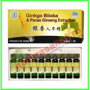 Extract de Ginkgo Biloba cu Ginseng 10 fiole x 10 ml - Sanye