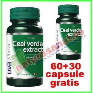 Ceai Verde Extract PROMOTIE 60+30 capsule GRATIS - DVR Pharm