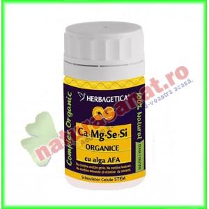 Ca Mg Se Si (Calciu Magneziu Seleniu Siliciu) Organice cu Alga AFA 30 capsule - Herbagetica