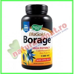 Borage 1300 mg Efagold (Borago - Ulei Seminte Limba Mielului) 60 capsule gelatinoase moi - Nature's Way