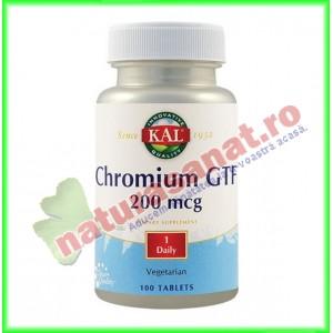 Chromium GTF 200mcg 100 tablete vegetale - KAL - Secom