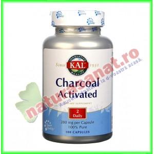 Charcoal Activated (Carbune medicinal activat) 280mg 50 capsule - KAl / Solaray