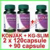 Pachet promo 2 x konjak glucomannan 120 capsule + 1 kg-slim 90 capsule