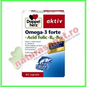 Omega 3 Forte 1000 mg + Acid folic + B6 + B12 60 capsule - Doppel Herz