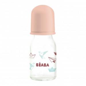 Biberon de sticla Origami 110 ml Roz