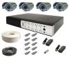 Kit 4 camere ir exterior + dvr 4 canale + accesorii