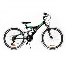 Bicicleta MTB Passati Voyager 24" negru/verde fullsuspension