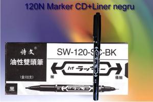 Marker CD+Liner negru 120N