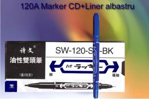 Marker CD+Liner albastru 120A