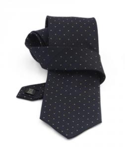 Cravata bleumarin cu puncte bej
