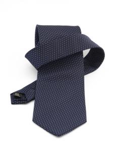 Cravata bleumarin cu puncte bleu