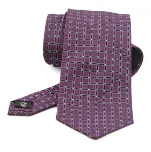 Cravata Jacquard mov cu modele rectangulare