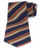 Cravata bleumarin cu dungi galben/orange