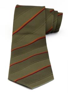 Cravata verde cu dungi rosii-caramizii