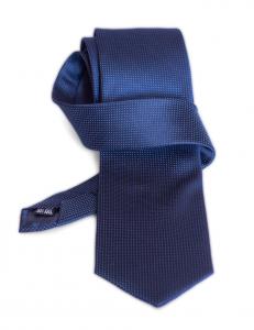 Cravata bleumarin cu puncte fine bleu - NOU!