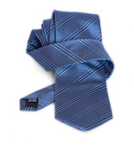 Cravata albastra cu dungi bleu - NOU!