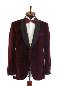 Sacou smoking catifea Slim Fit Gentlemen`s Corner - Bordo