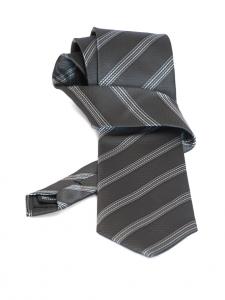 Cravata gri inchis cu dungi - NOU!