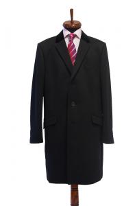 Palton negru Seroussi - guler catifea