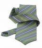 Cravata verde cu dungi albe si albastre - nou!
