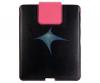 Leather Sleeve for iPad 2 black with pink