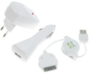 I-Power Travel Charger 3in1 white for Apple
