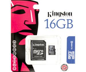 Kingston microSDHC Card 16GB Class 2