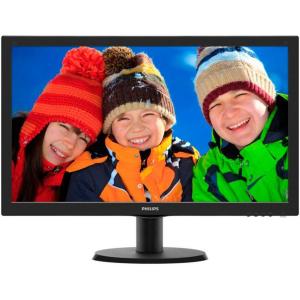 Monitor LCD PHILIPS 243V5LHAB/00 (23.6'', 1920x1080, LED Backlight, 1000:1, 10000000:1(DCR), 170/160, 5ms, HDMI/DVI/VGA/Audio) Black
