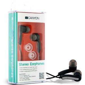 Headphones CANYON CNR-EP01N (20Hz-20kHz, Cable, 1.5m) Black/Silver, Ret.