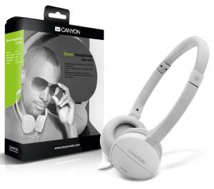 Headphones CANYON CNR-HP4 (20Hz-20kHz, Cable, 1.8m) White, Ret.