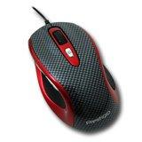 Mouse PRESTIGIO ( Optical 1600dpi, 6btn, USB, Carbon/Red, Dual Lens) Retail, 1-pk