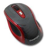 Mouse PRESTIGIO (Wireless, Laser 1600dpi, 4btn, USB, Carbon/Red) Retail, 1-pk