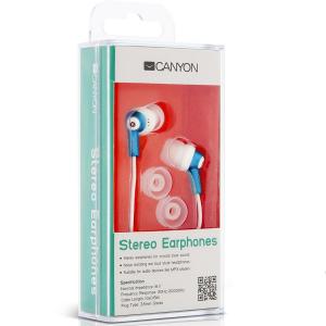 Headphones CANYON CNR-EP07N (20Hz-20kHz, Cable, 1m) White, Ret.