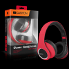CANYON fashion around ear headphones, detachable cable with inline microphone, red.