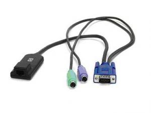 HP PS/2 adapter - Allows connection to CAT5 Server Console Switch KVM or IP Console Switch KVM using Category 5 (CAT5) cable - For k eyboard,  video,  Mouse Switch Emulator (MSE),