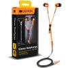 CANYON zipper cable earphones, metal housing, orange.