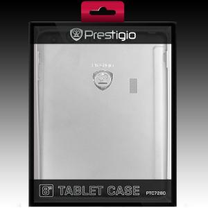Tablet case Prestigio 8" PTC7280WH full protection white, Plastic/Polyurethane suitable for tablet PMP7280