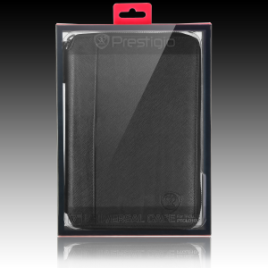Prestigio Universal Pu leather case PTCL0107A_BK black with zip closure and stand suitable for most 7" tablets
