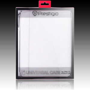 Prestigio Universal Pu leather case PTCL0108WH white with zip closure and stand suitable for most 8" tablets