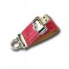 Prestigio 8gb usb 2.0 leather flash pink crocodile skin with avg is