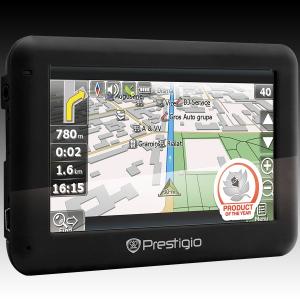 PRESTIGIO GPS GeoVision 5050 (5",480x272,4GB,128MB RAM,MStar,IGO, Speaker) with Preinstalled maps of Full Europe