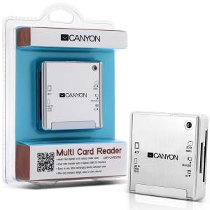 CANYON CNR-CARD05NS Card Reader (CF/MS/MS PRO/MMC/SD/xD-Picture/MS PRO-HG Duo), USB 2.0, Silver