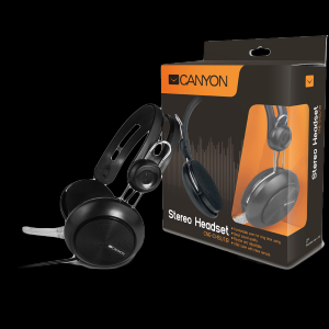 Canyon simple USB headset, inline remote, black