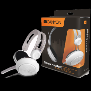 Canyon simple USB headset, inline remote, white