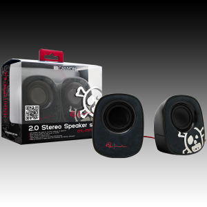 Speakers CANYON CNL-TSP20H ( Stereo 2.0, 100Hz-18KHz, 3.5mm, 5W, USB power supply ) Tattoo, Black