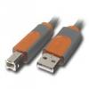 USB 2.0 Cable BELKIN (USB Type A 4-pin (Male) - USB Type B 4-pin (Male) Shielded, USB 2.0, Molded, 1.8m) Gray/Orange
