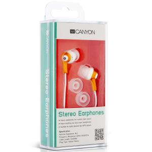 Headphones CANYON CNR-EP07N (20Hz-20kHz, Cable, 1m) Orange, Ret.