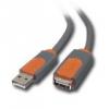 USB 2.0 Cable BELKIN (USB Type A 4-pin (Male) - USB Type A 4-pin (Female) Shielded, USB 2.0, Molded, 4.8m) Gray/Orange